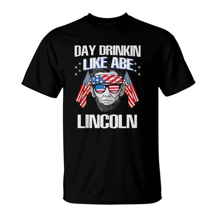 Day Drinkin Like Lincoln T Shirt Abraham Merica 4th Of July Tank Top