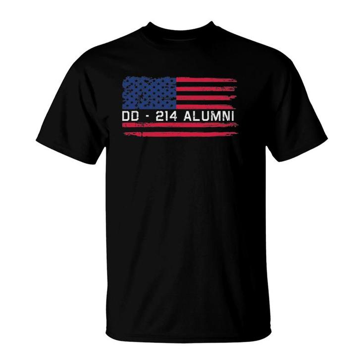 Dd-214 Proud Alumni Military Veteran Retired Served Flag T-Shirt
