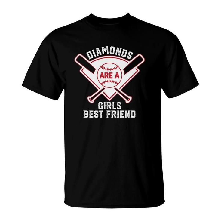 Diamonds Are A Girls Best Friend Baseball For Women T-Shirt