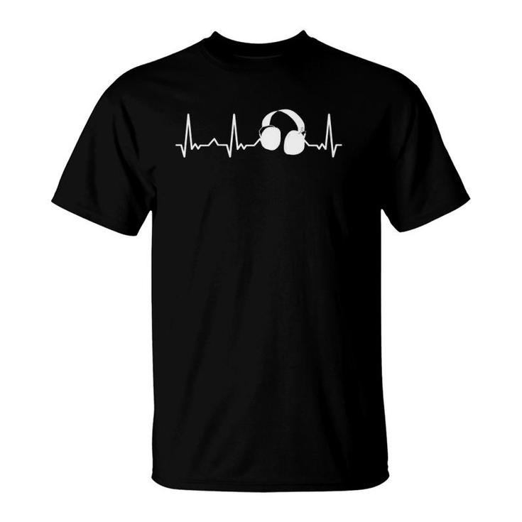 Dj Music Music Lover Musician Headphones Heartbeat T-Shirt