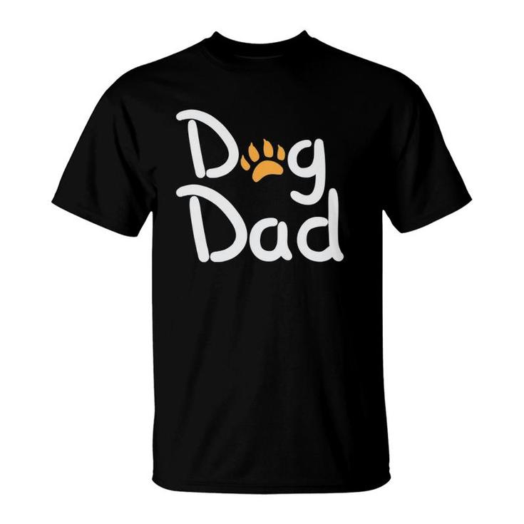 Dog Dad With Paw Print  T-Shirt