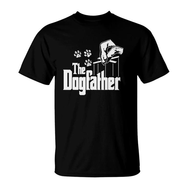 Dog-Father Dad Papa Puppy Paw Print Funny Father's Day Gift T-Shirt
