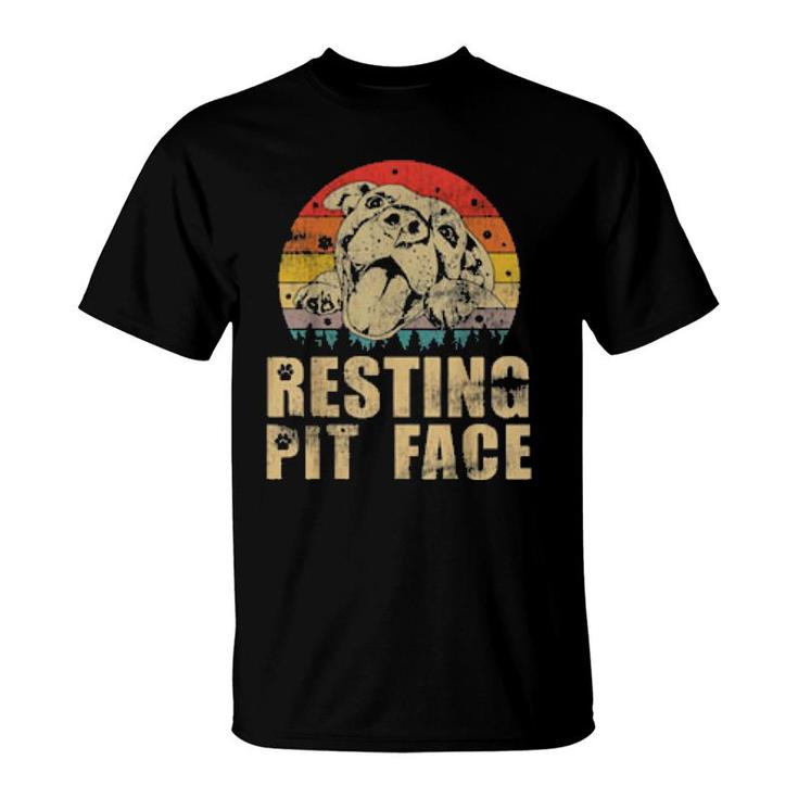 Dog Funny Pitbull Resting Pit Face 105 Paws T-Shirt