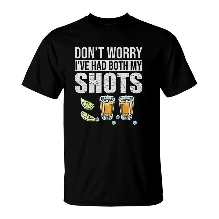 Don't Worry I've Had Both My Shots Tequila Lemon Slice Drinking Retro T-Shirt