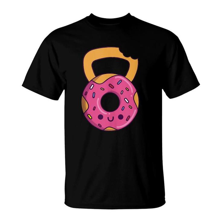 Donut Kettlebell Cartoon Funny Gym T-Shirt