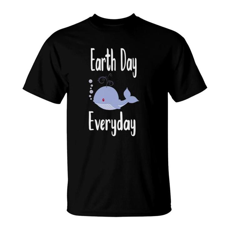 Earth Day Every Day - Cute Whale Nature Lover Recycle T-Shirt