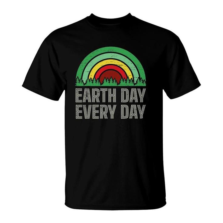 Earth Day Everyday Tree Rainbow Forest Trees Save Earth Top T-Shirt