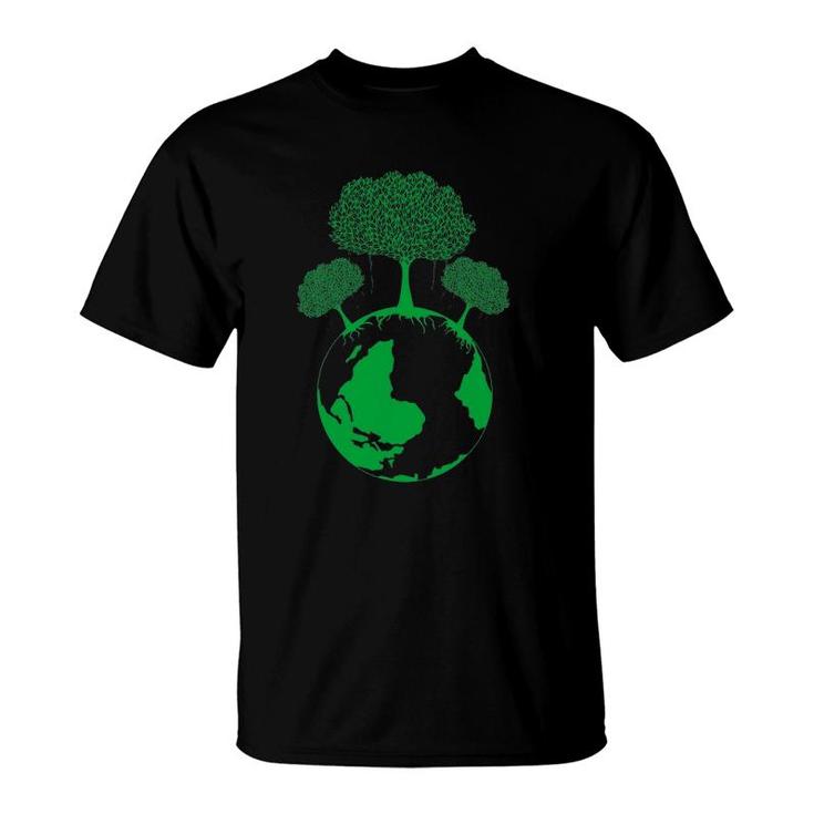 Earth Day  Planet Gift Idea Earth Growing Trees T-Shirt
