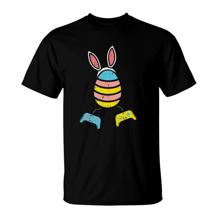 Easter Egg Bunny Ears Video Game Controllers Gamer Boys Men T-Shirt