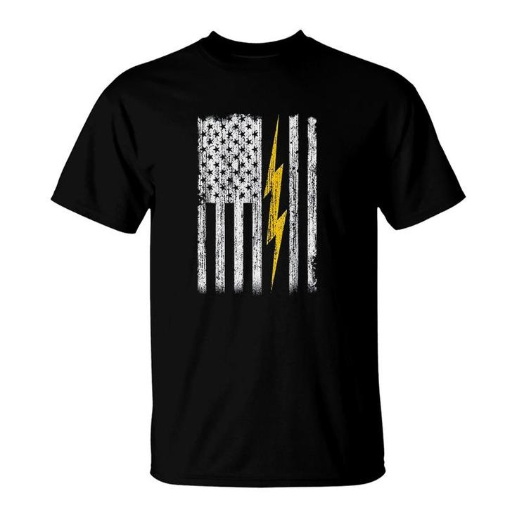 Electrician Flag Us Gift T-Shirt