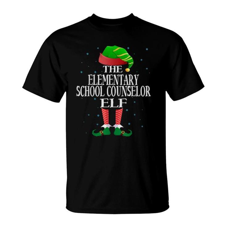 Elementary School Counselor Elf Matching Pajama Group Xmas  T-Shirt