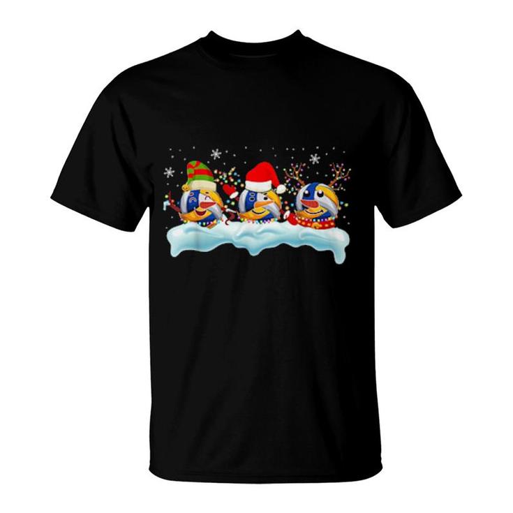 Elf Santa Reindeer Volleyball Xmas Lights Volleyball Player  T-Shirt