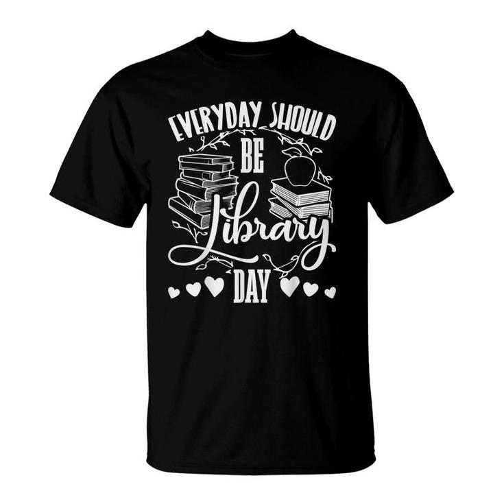 Everyday Should Be Library Day Love Christmas Readers T-shirt