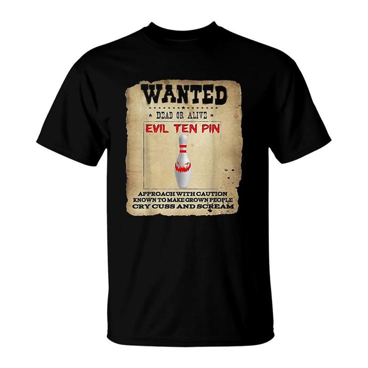 Evil Ten Pin 10 Funny Bowling T-Shirt