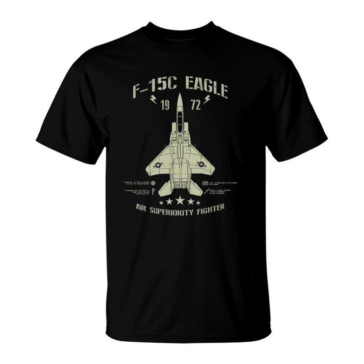 F-15 Eagle Jet Fighter Technical Drawing T-Shirt