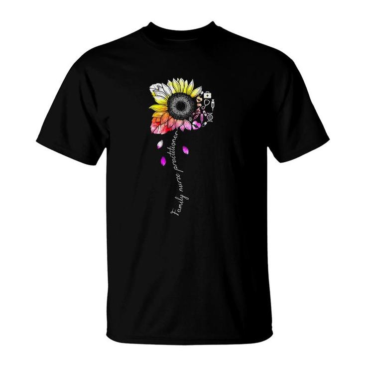 Family Nurse Practitioner Fnp Week Colorful Sunflower T-Shirt