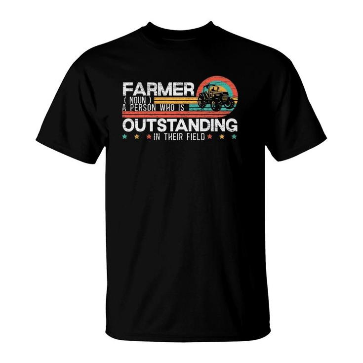 Farmer Definition Funny Tractor Rider Farming Dad Grandpa T-Shirt