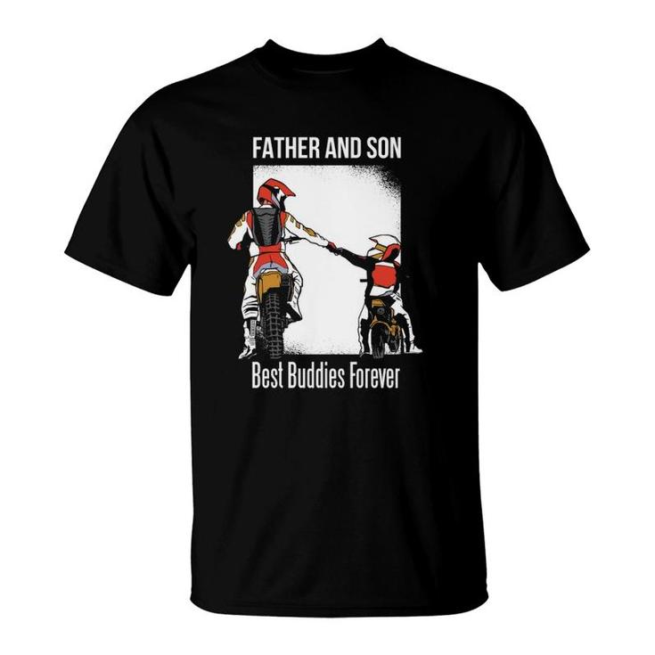 Father And Son Best Buddies Forever Fist Bump Dirt Bike T-Shirt