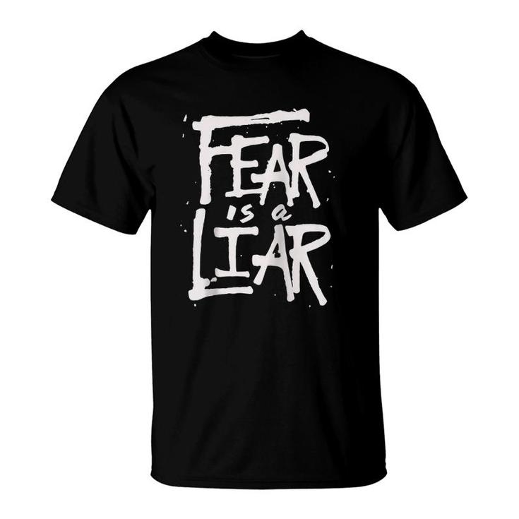 Fear Is A Liar Inspirational Christian Faith Believer Raglan Baseball Tee T-Shirt