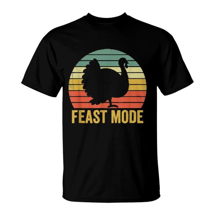 Feast Mode Thanksgiving Vintage Turkey Trot Retro  T-Shirt