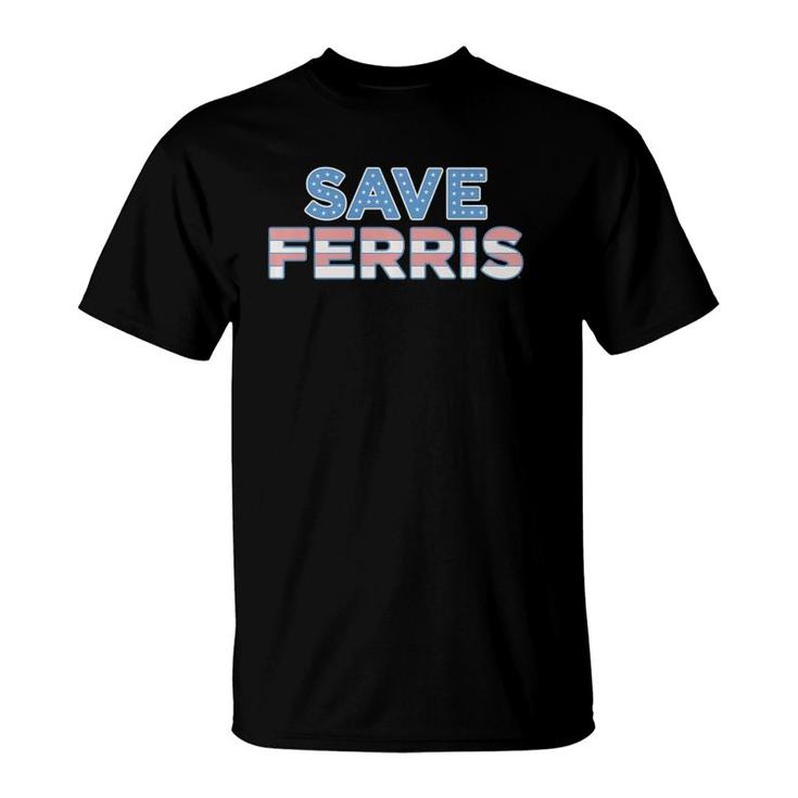 Ferris Bueller Save Ferris Stars & Stripes  T-Shirt