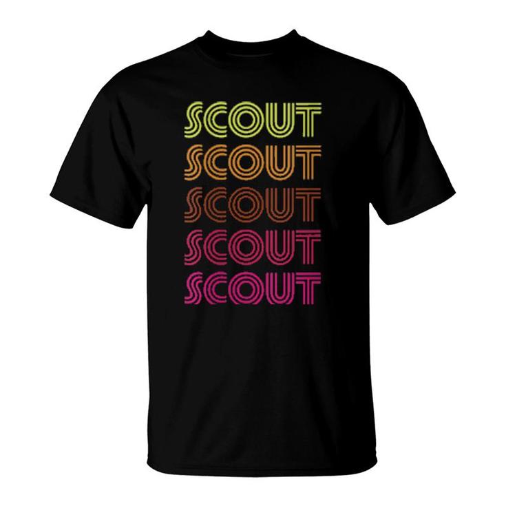 First Name Scout Funky Retro Vintage Disco Design  T-Shirt
