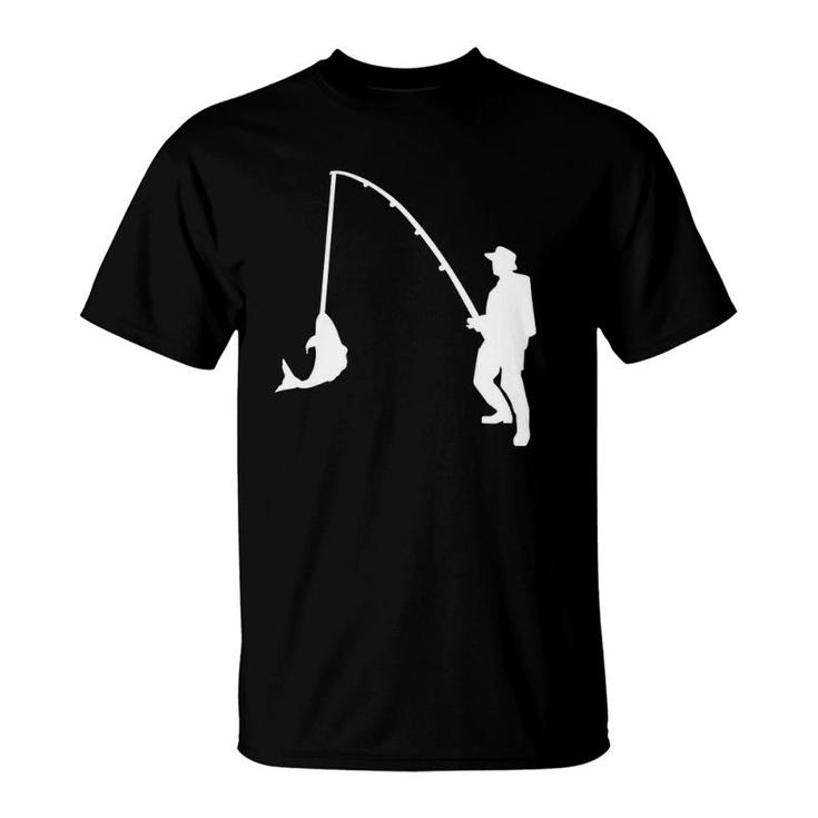 Fisher With Rod And Fish T-Shirt