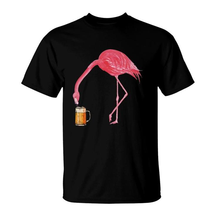 Flamingo Drinking Beer T-Shirt
