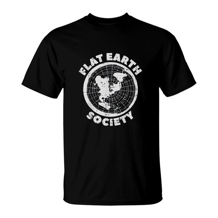Flat Earth Society Funny Conspiracy Theory Earther Gift  T-Shirt