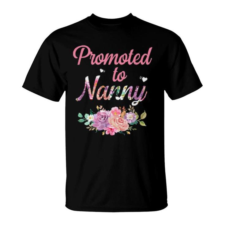 Flower Promoted To Nanny Est 2022  T-Shirt