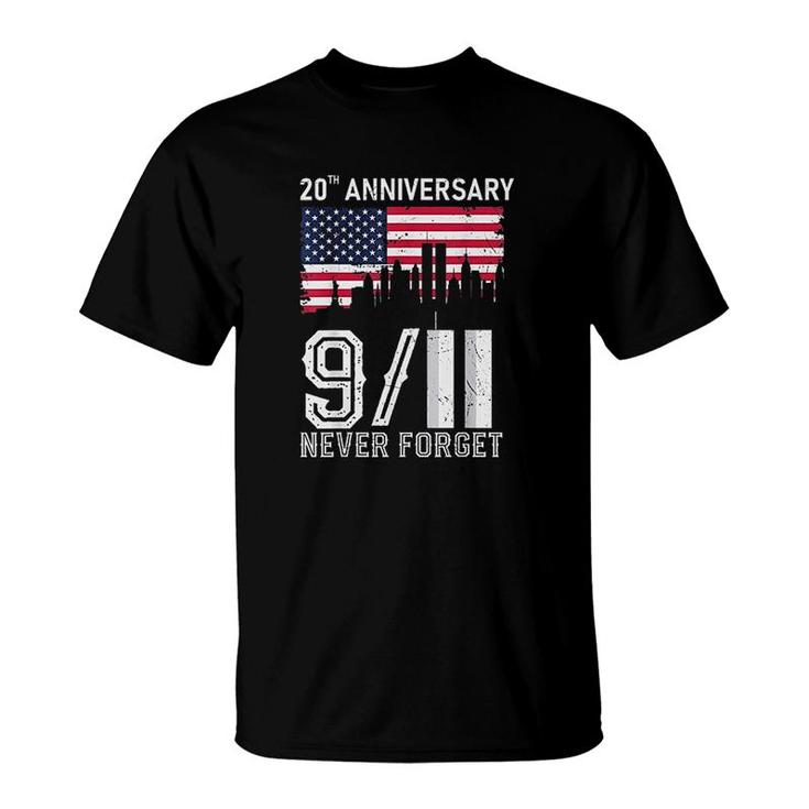 Never Forget Day Memorial 20Th Anniversary 911 Patriotic V2 T-shirt