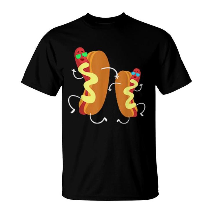 Franks Sausages Weiner Fast Food Sunglasses Hot Dog  T-Shirt