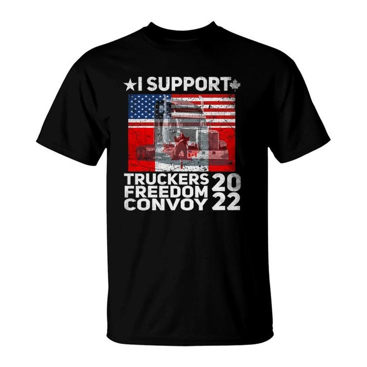 Freedom Convoy 2022 In Support Of Truckers Let's Go T-Shirt