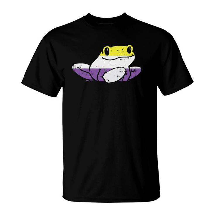 Frog Animal Lgbtq Non-Binary Flag Genderqueer Men Women T-Shirt