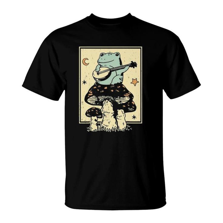 Frog Lover Guitar Mushroom Frog Playing Guitar T-Shirt