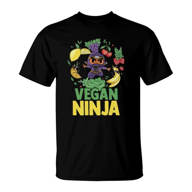 Fruit Vegan Ninja Vegetable Vegetarian Foodies  T-Shirt