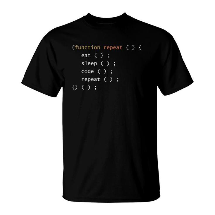 Function Repeat Eat Sleep Code Repeat Funny Programmer T-Shirt