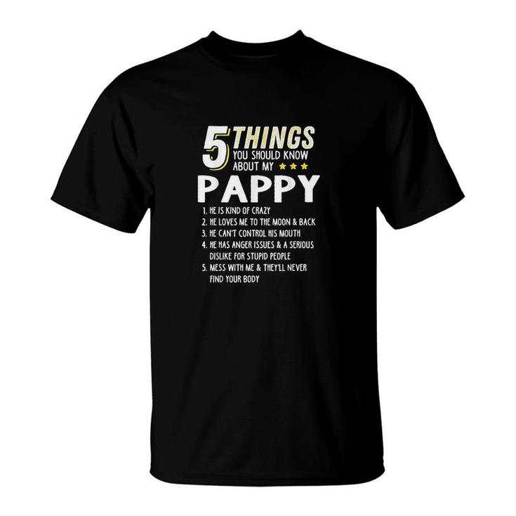 Funny 5 Things Grandpa Pappy T-Shirt