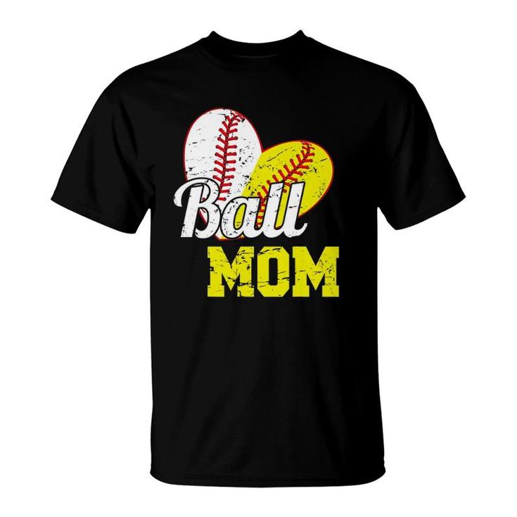 Funny Ball Mom Softball Baseball Outfit For Women Mother's Day T-Shirt