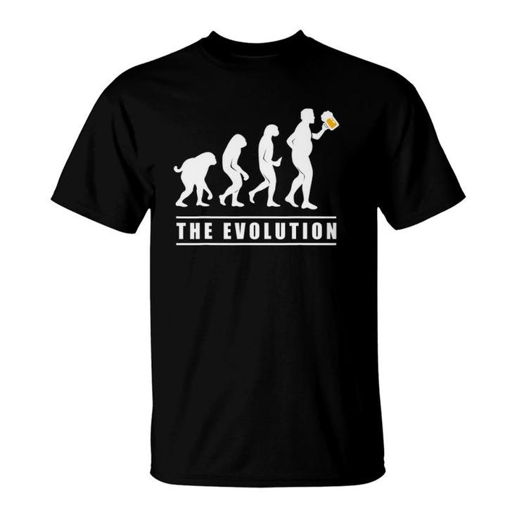 Funny Beer The Human Evolution Tee Gift For Dad T-Shirt