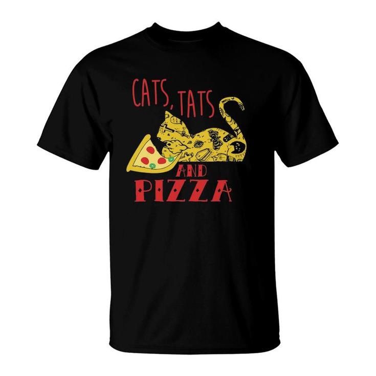 Funny Cat Lovers Gift Tattoo Lovers Pizza & Cats T-Shirt