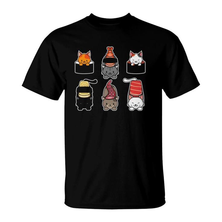 Funny Cat Sushi Gift Men Women Cool Sushi Pet Lover Foodie T-Shirt