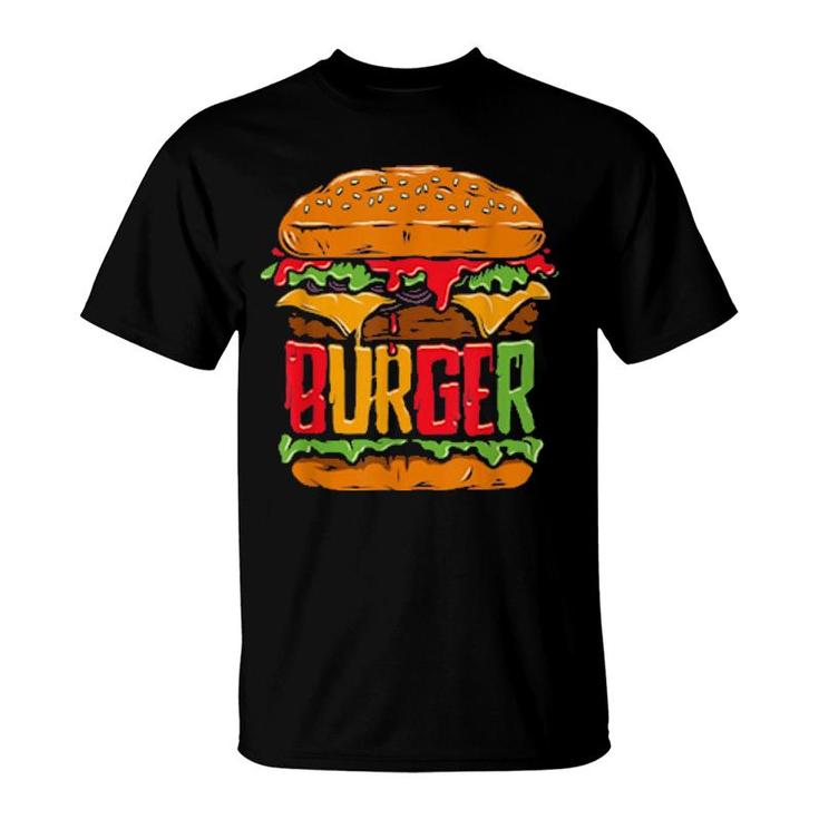 Funny Cheeseburger Hamburger  Design Burger  T-Shirt