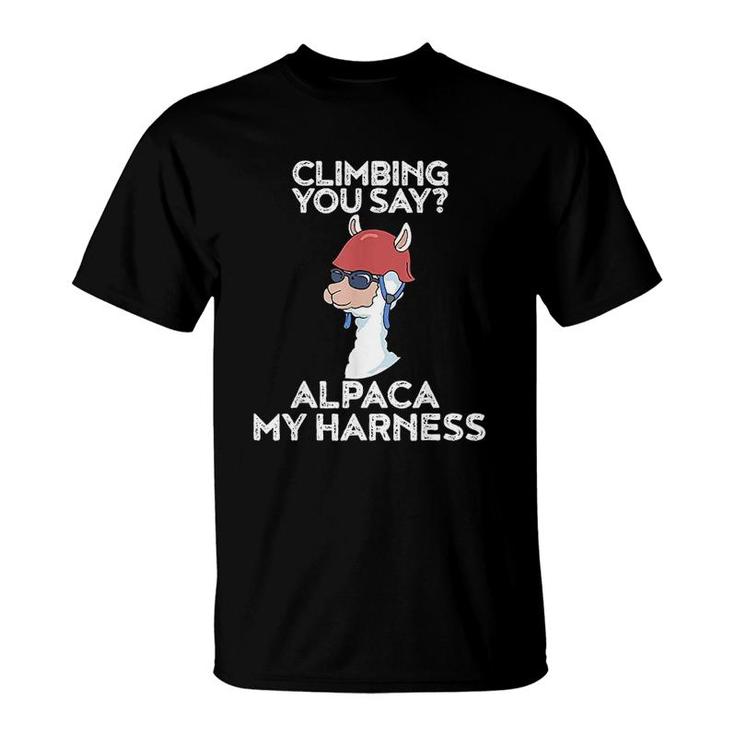 Funny Climbing  Cute Alpaca Rock Climber T-Shirt