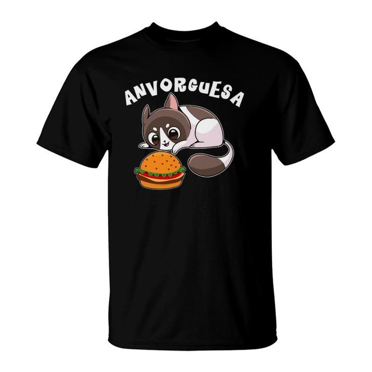 Funny Cute Cat Anvorguesa Hamburger Kitty Lovers T-Shirt