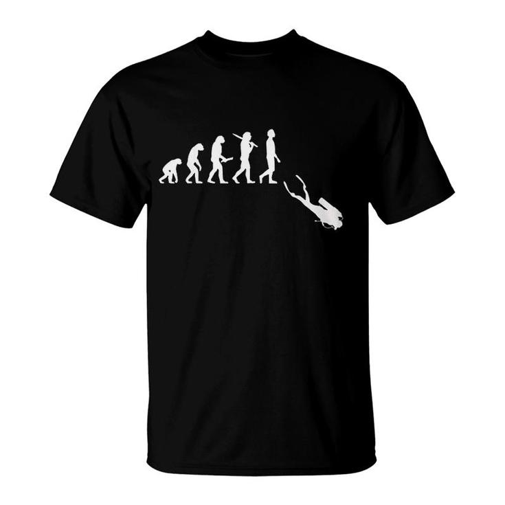 Funny Diving Evolution Gift For Scuba Divers T-Shirt