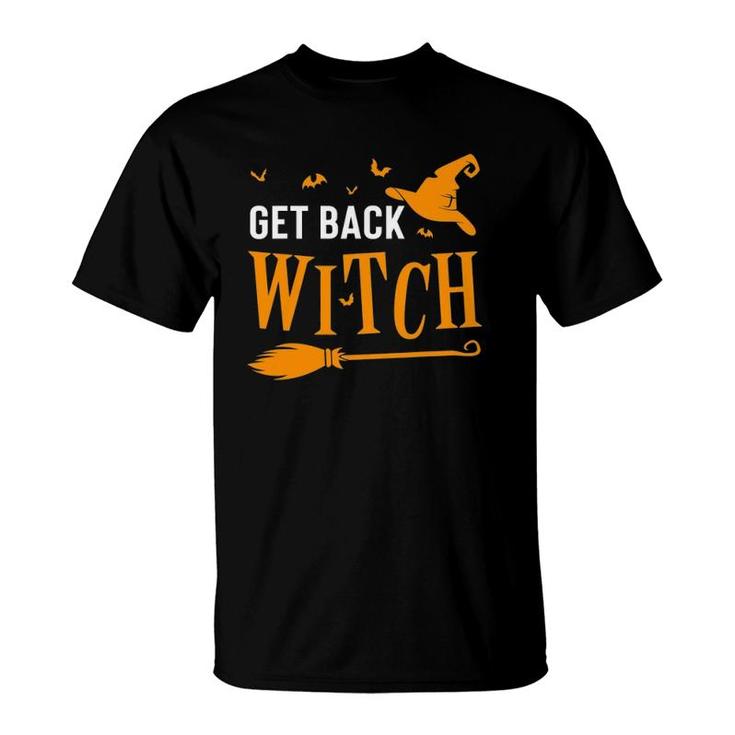 Funny Get Back Witch Husband Wife Couples Halloween T-Shirt