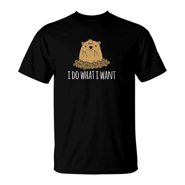 Funny Groundhog Day I Do What I Want Groundhog Gift T-Shirt