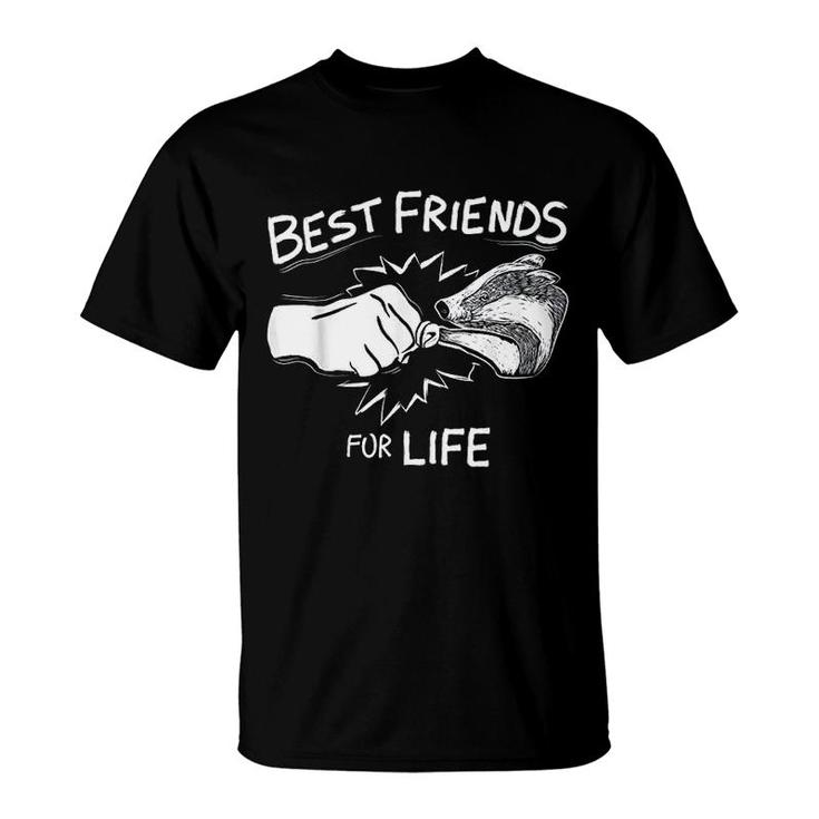 Funny Honey Badger Animal Best Friends Art Gift T-Shirt