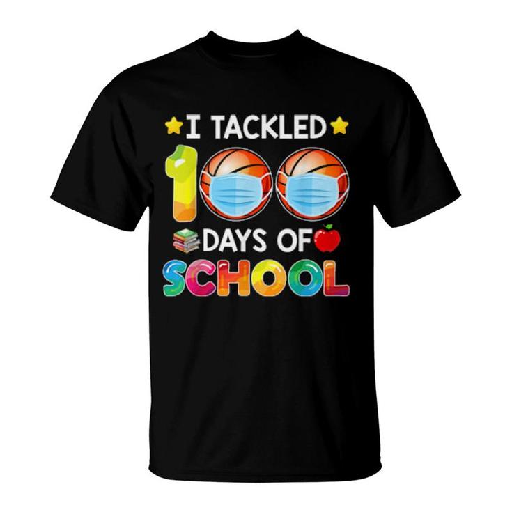 Funny I Tackled 100 Days Of School Basketball Boy Matching  T-Shirt